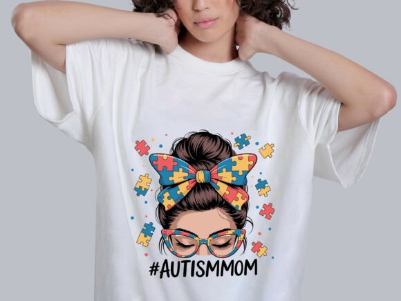 Autism Awareness Mom T-shirt Vector Graphics