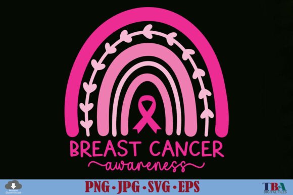 Breast Cancer Awareness SVG Pink Rainbow Graphics