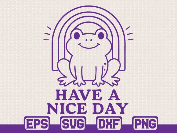 Cute Frog with Rainbow SVG Graphics
