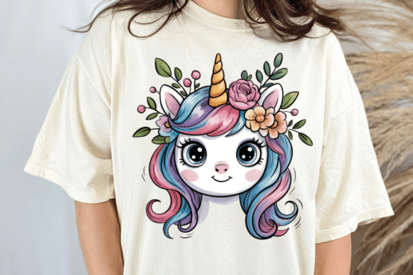 Cute Unicorn Face Png Clipart for Graphics and T-Shirt Designs