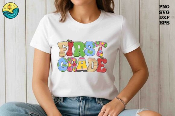 First Grade Rainbow SVG Design for Graphics and T-Shirt Designs