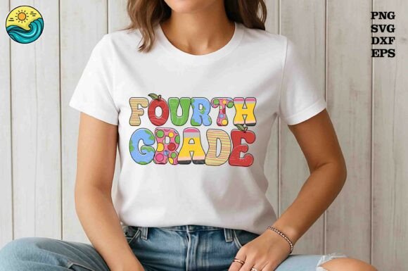 Fourth Grade Rainbow SVG Design