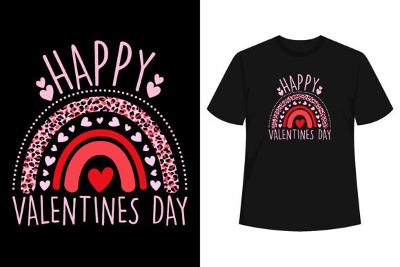 Happy Valentines Day Leopard T-shirt Graphics