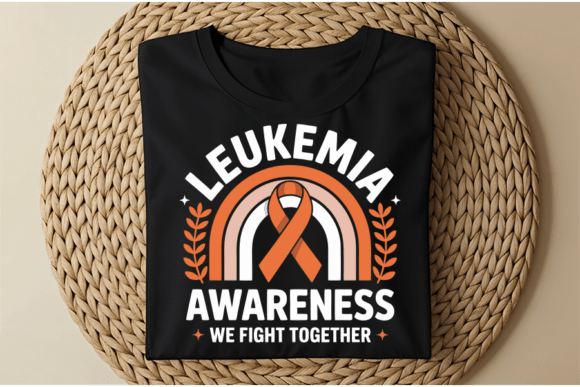Leukemia Awareness Ribbon with Rainbow Graphics