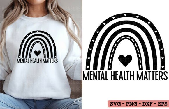 Mental Health Matters SVG PNG Rainbow Graphics