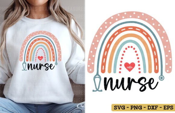 Nurse Rainbow PNG SVG Nurse Shirt Graphics