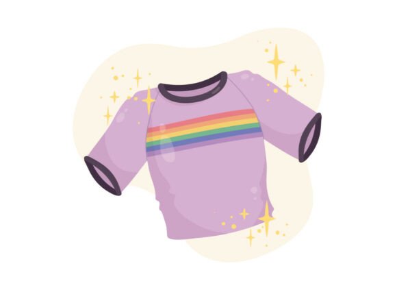 Rainbow Pride T-Shirt Graphics for Crafts and Digital Selling