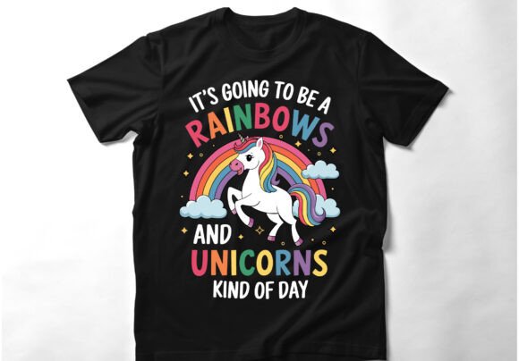 Rainbow Unicorn T Shirt Design SVG
