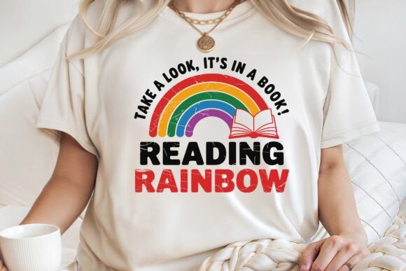 Retro Reading Rainbow Book Lover SVG PNG
