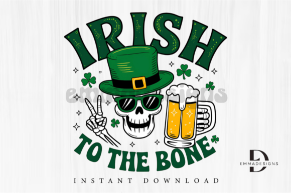 St. Patrick's Day Irish Skeleton Beer Graphics