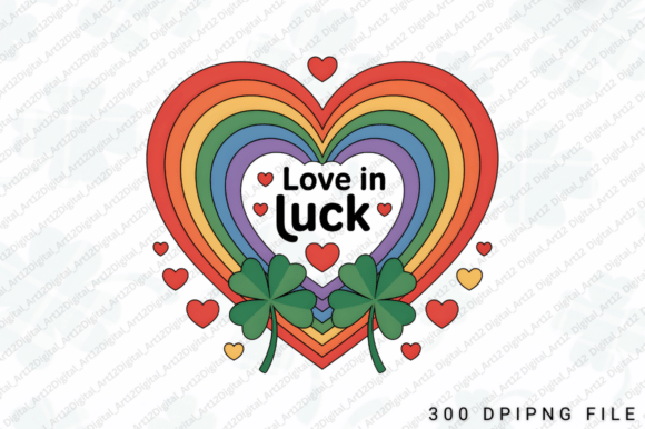 St. Patrick’s Day Rainbow Heart PNG Graphics