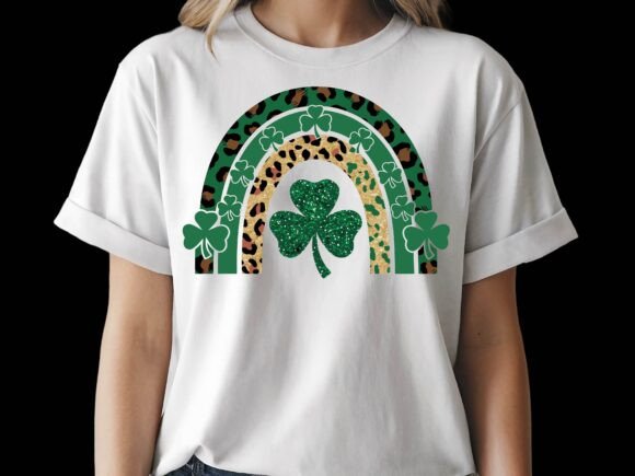 St Patricks Day Shamrock Rainbow Leopard Graphics