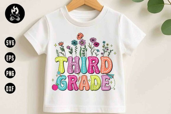 Third Grade SVG, School Flower SVG Graphics
