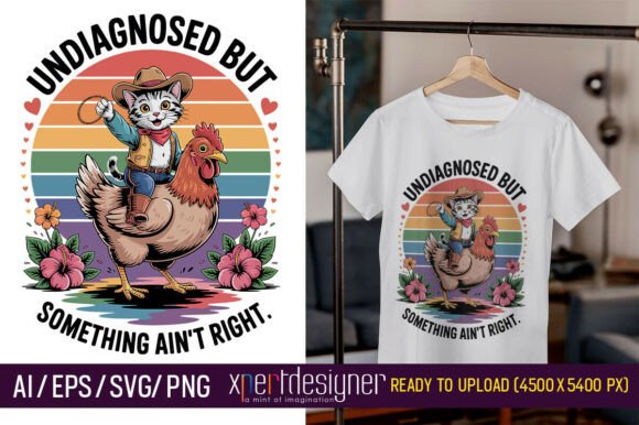 Undiagnosed Cowboy Cat with Chicken Graphics