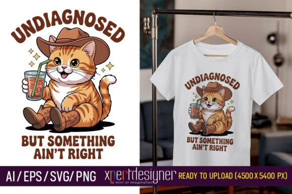 Undiagnosed Cute Cowboy Cat T-Shirt