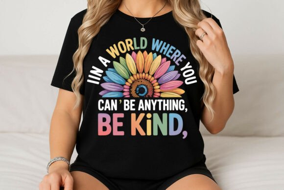 World Where Be Kind with Rainbow Graphics